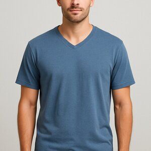 Michael Brandon‎ Blue V-Neck T-Shirt